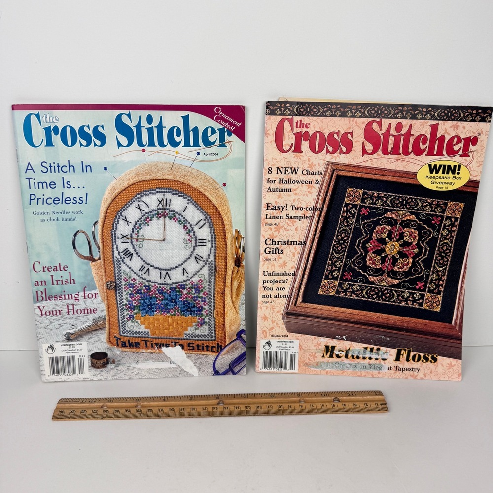 2004 The Cross Stitcher Magazine lot 2 Christmas Autumn Halloween Irish Easter‎